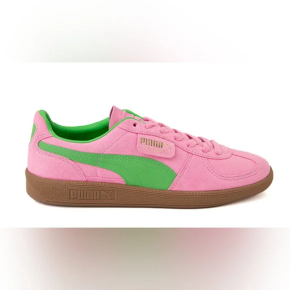 Puma Palermo Women's Athletic Shoe In Pink Delight and Green - Picture 3 of 5